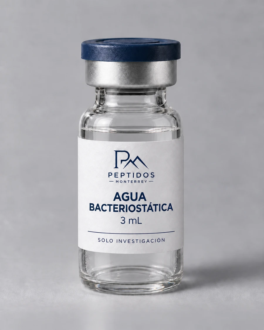 Frasco de agua bacteriostática 3 mL de Péptidos Monterrey