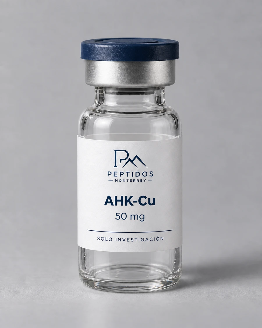 Frasco de AHK-Cu 50 mg de Péptidos Monterrey