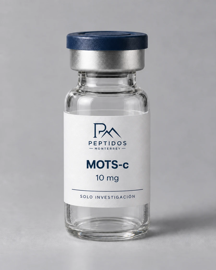 Frasco de MOTS-c 10 mg de Péptidos Monterrey