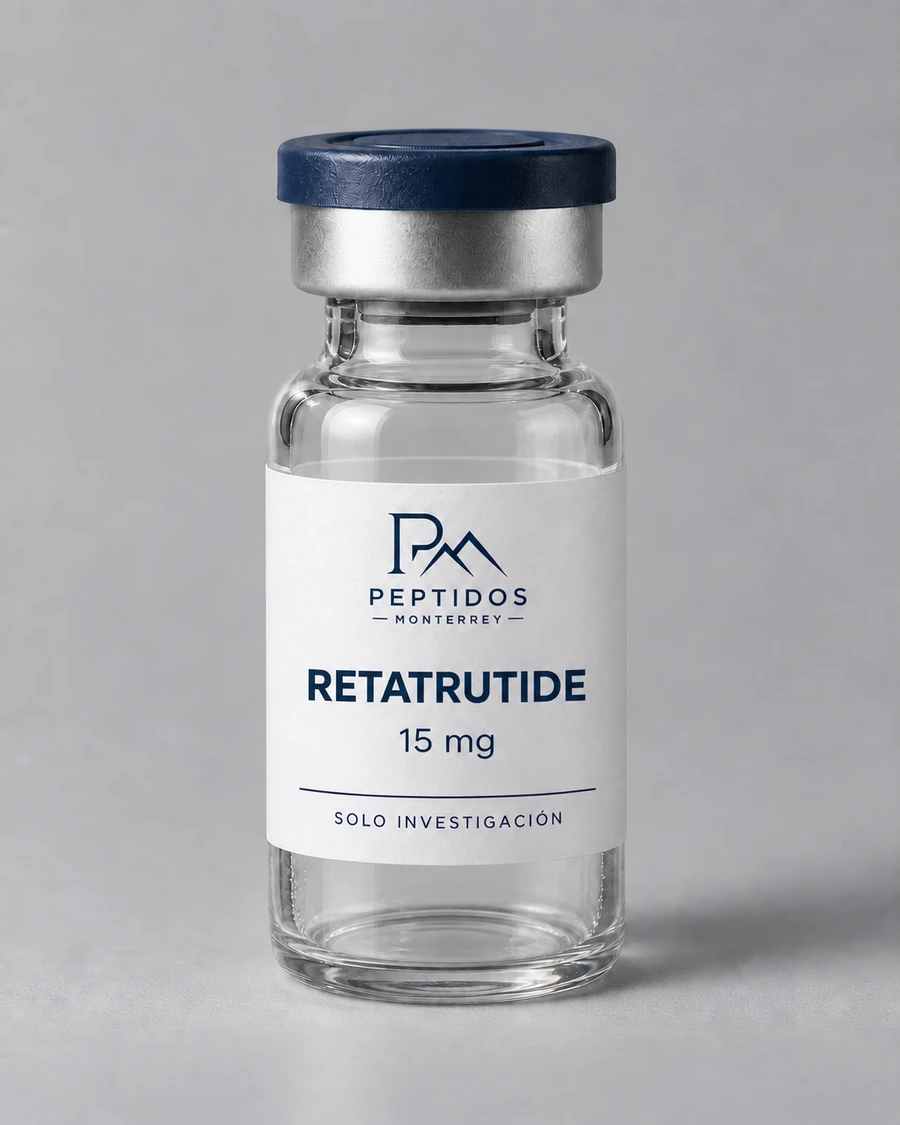 Frasco de Retatrutide 15 mg de Péptidos Monterrey