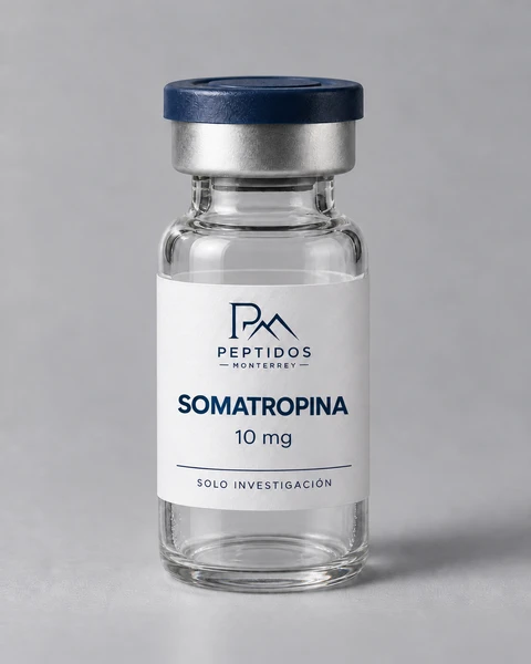Frasco etiquetado de Somatropina