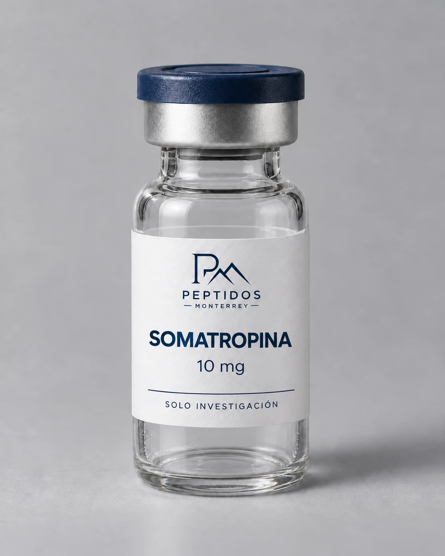 Frasco de Somatropina 10 mg de Péptidos Monterrey