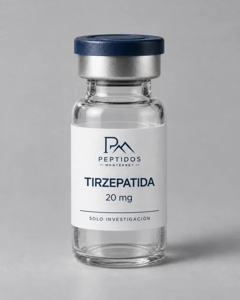 Frasco etiquetado de Tirzepatida